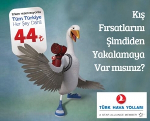 THY Sonbahar Yurtiçi Uçuşları 44 TL